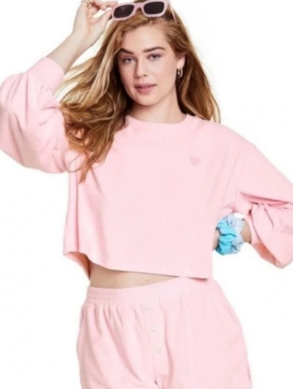 Women's Stoney Clover Lane For Target Pink Terry Crop Top Sz 1X